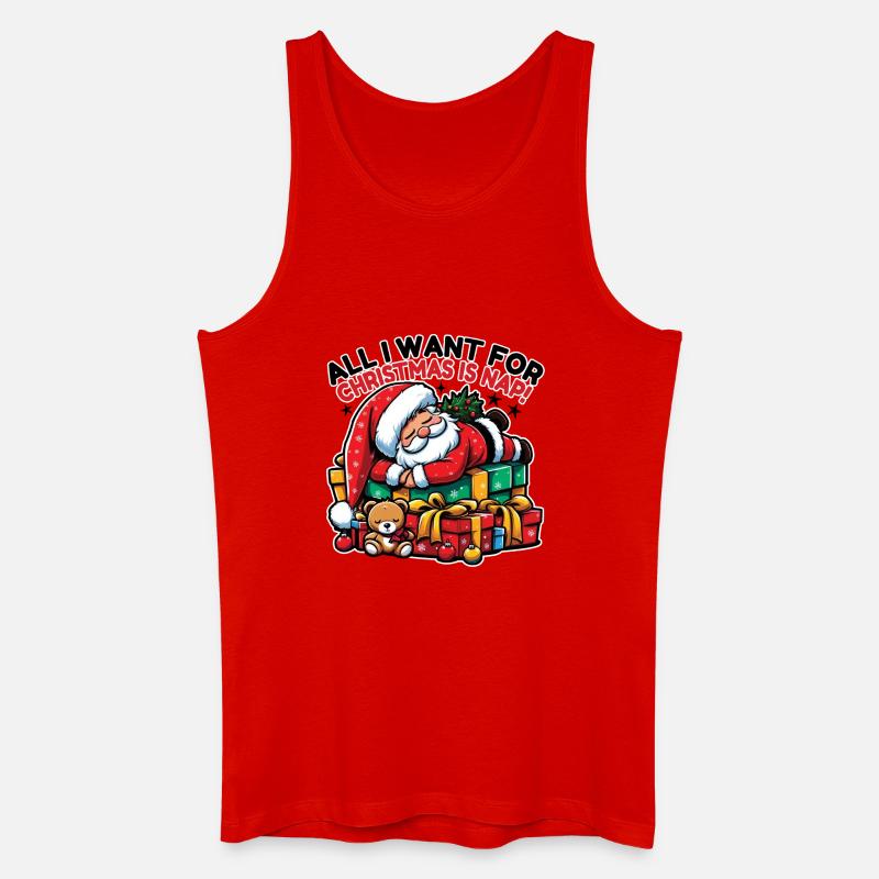 Santa Nickerchen – Traumhafte Weihnachtsruhe - Männer Bio Tank Top - Rot