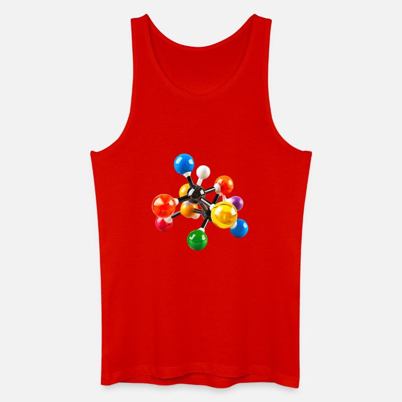 Bunte Molekülstruktur Muster - Männer Bio Tank Top - Rot
