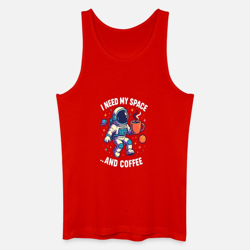 Astronaut mit Kaffee - Männer Bio Tank Top - Rot