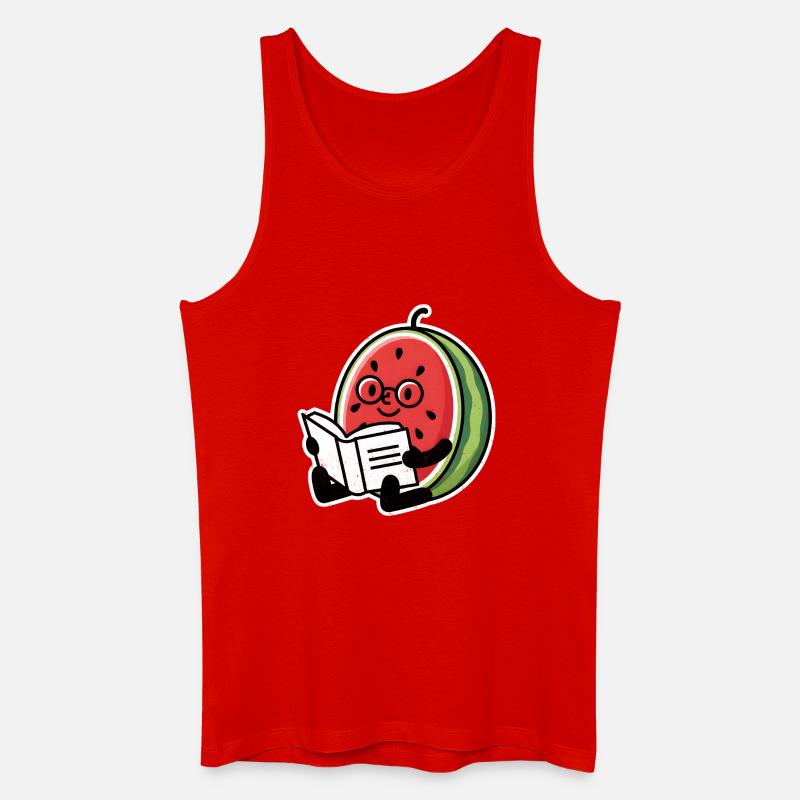 Wassermelone Leseheld - Männer Bio Tank Top - Rot