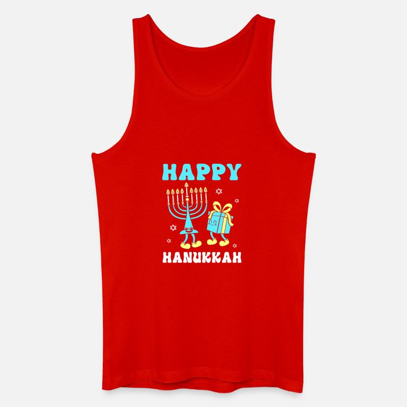 Hanoukka Hanoukka Hanoukka - Débardeur bio Homme - rouge