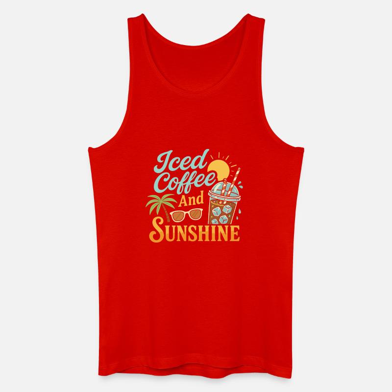 Eiskaffee und Sonnenschein - Männer Bio Tank Top - Rot