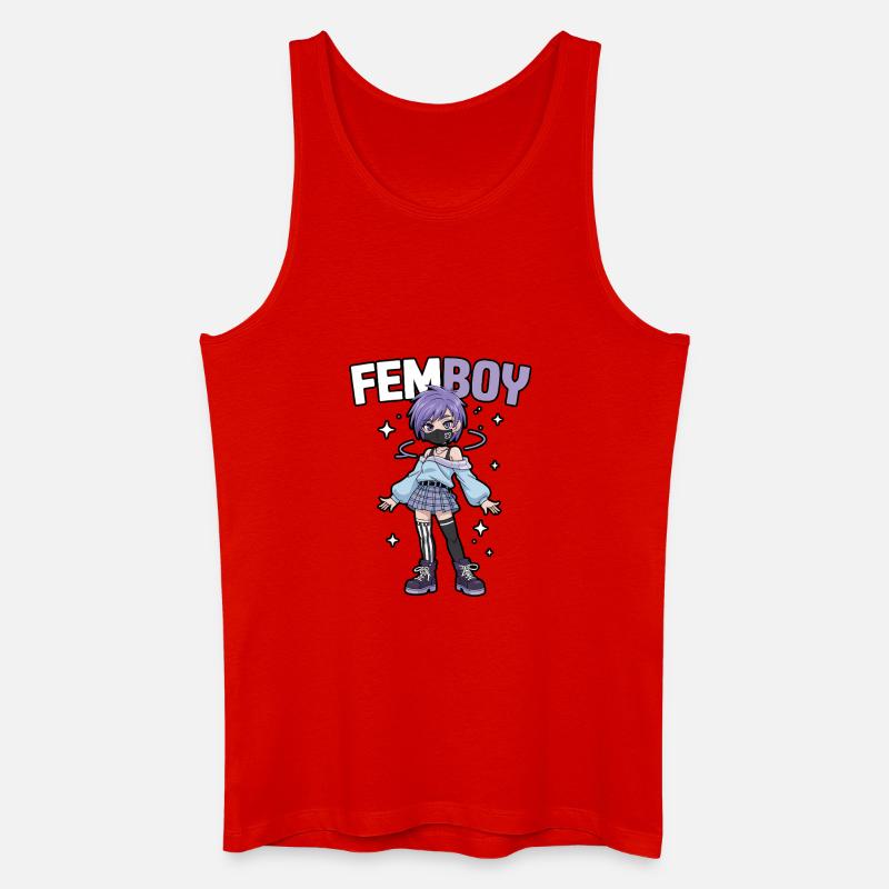 Femboy im Emo-Look mit Glitzer - Männer Bio Tank Top - Rot