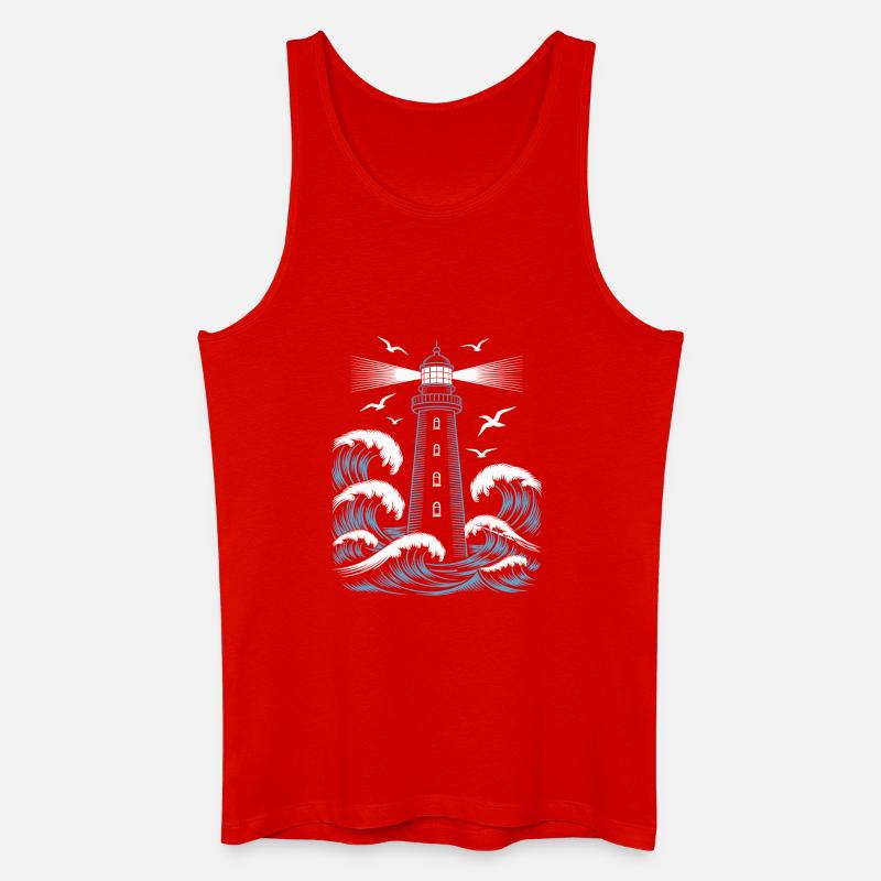 Leuchtturm - Männer Bio Tank Top - Rot