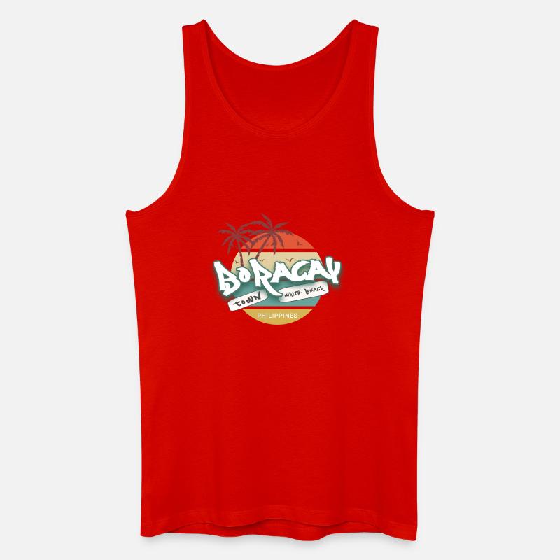 BoRacay White Beach Philippines Sunset - Männer Bio Tank Top - Rot