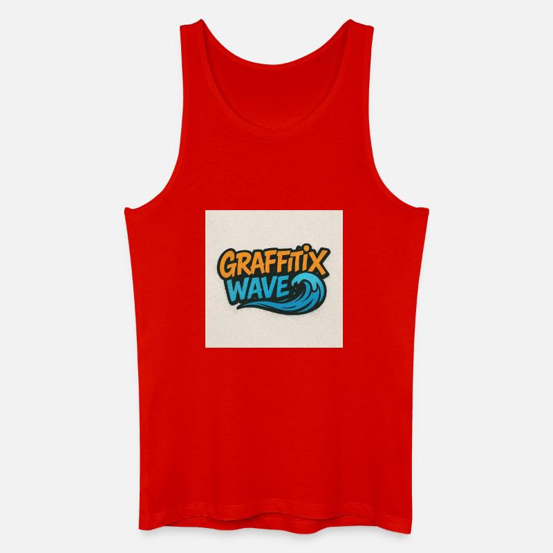 Graffitix Welle Graffiti Logo - Männer Bio Tank Top - Rot