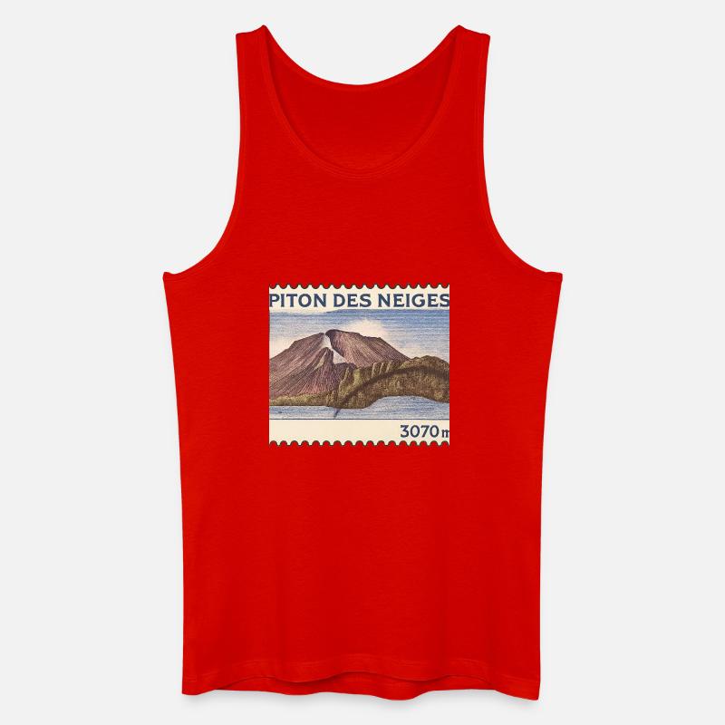 Piton des Neiges Stempel - Männer Bio Tank Top - Rot