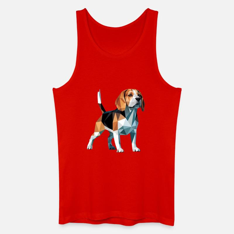 Bulldog - Cooles Low Poly Logo - Männer Bio Tank Top - Rot