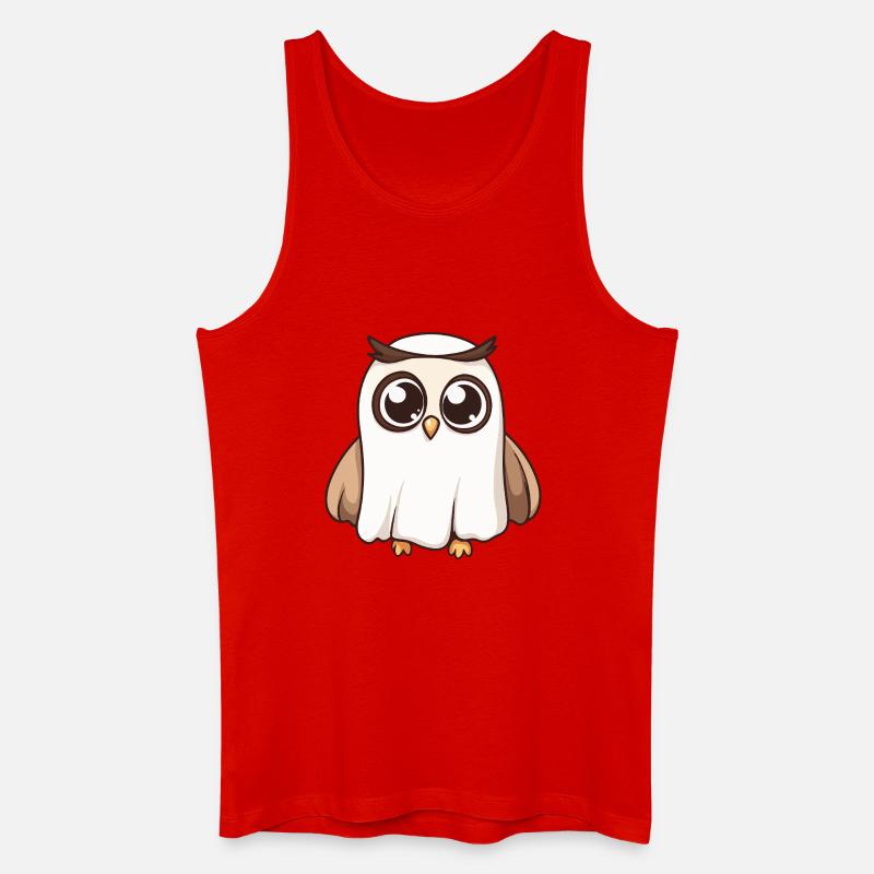 Eule Halloween Geist - Männer Bio Tank Top - Rot