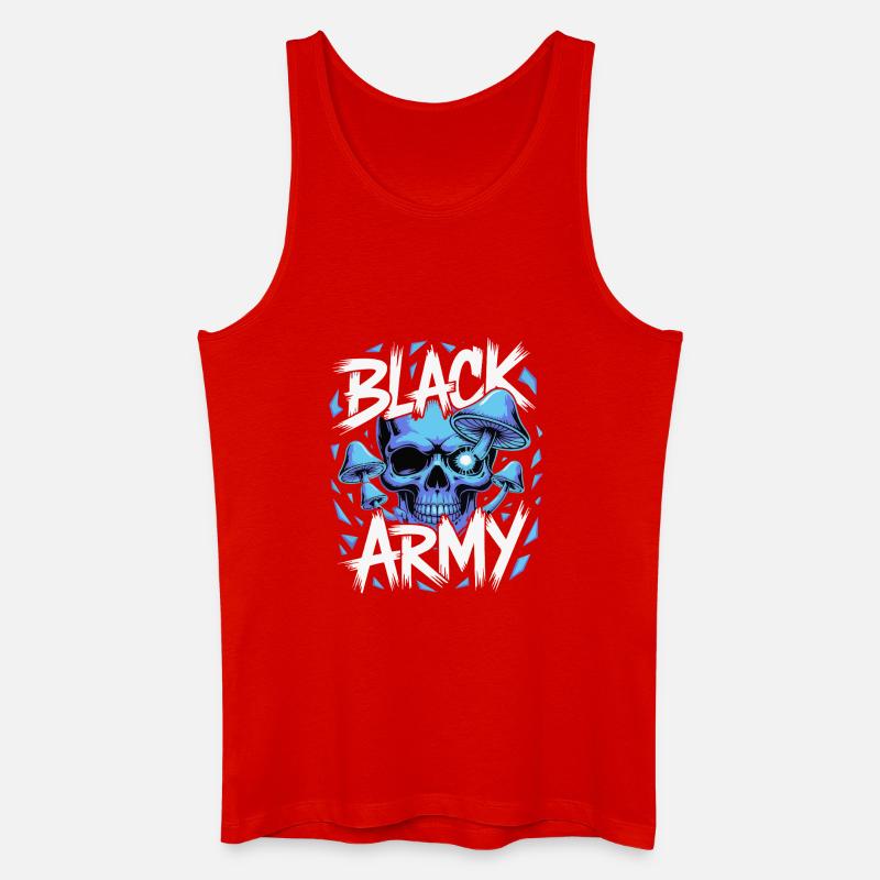 Blauer Schädel Armee Pilze - Männer Bio Tank Top - Rot
