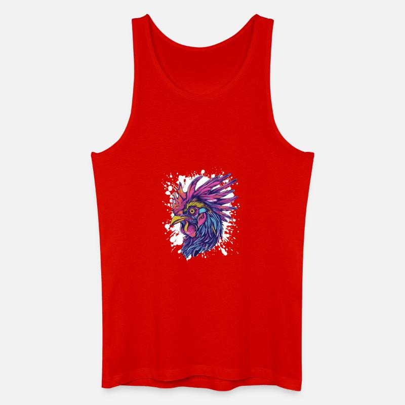 Hahn Splatter Tier - Männer Bio Tank Top - Rot