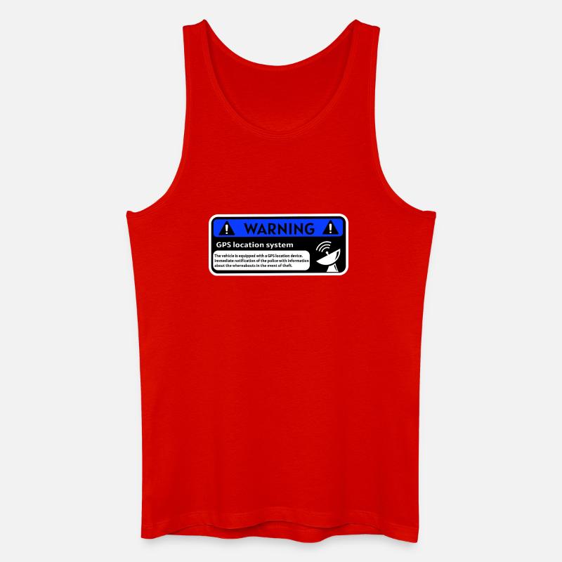 GPS-Alarm-Aufkleber - Männer Bio Tank Top - Rot
