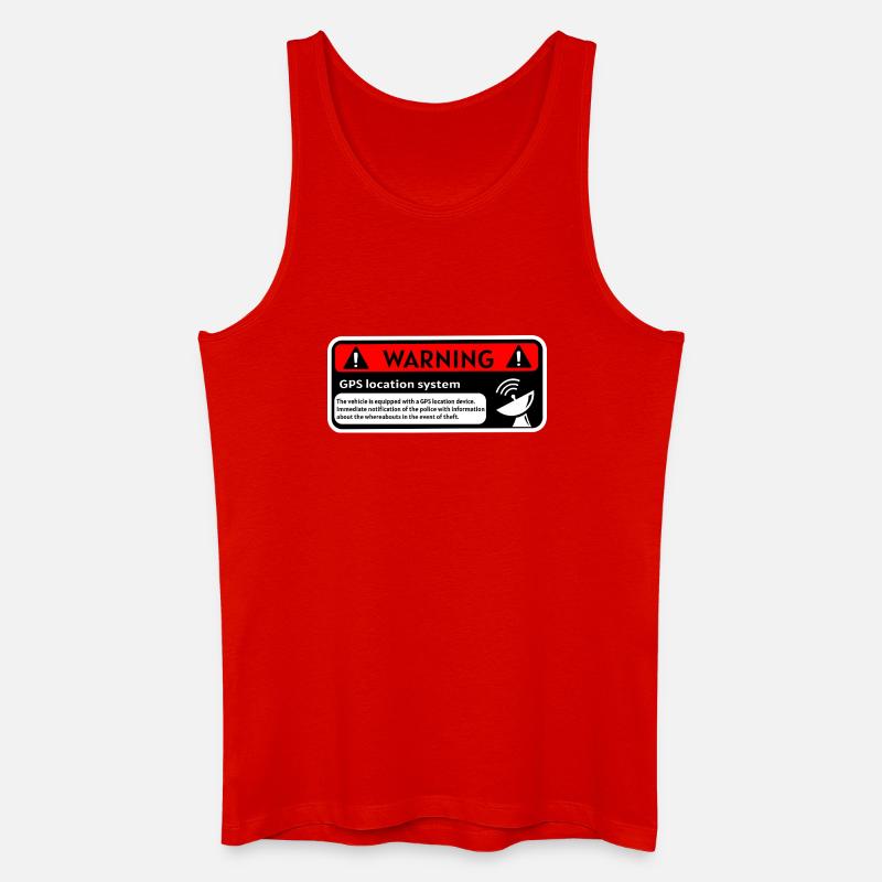 GPS-Warnung - Männer Bio Tank Top - Rot