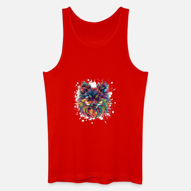 Hundeporträt Splatter  - Männer Bio Tank Top - Rot