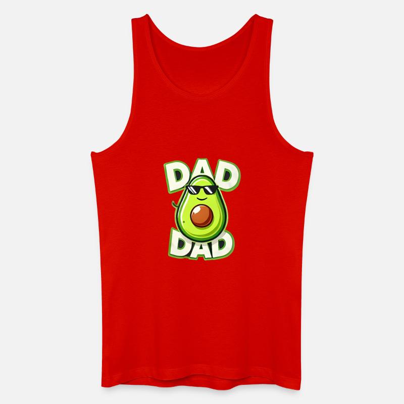Avocado Papa mit Sonnenbrille, Väter - Männer Bio Tank Top - Rot