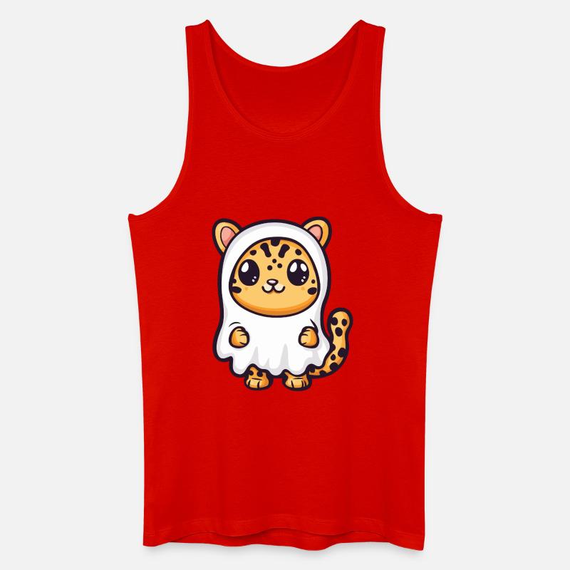 Leopard Halloween Geist - Männer Bio Tank Top - Rot