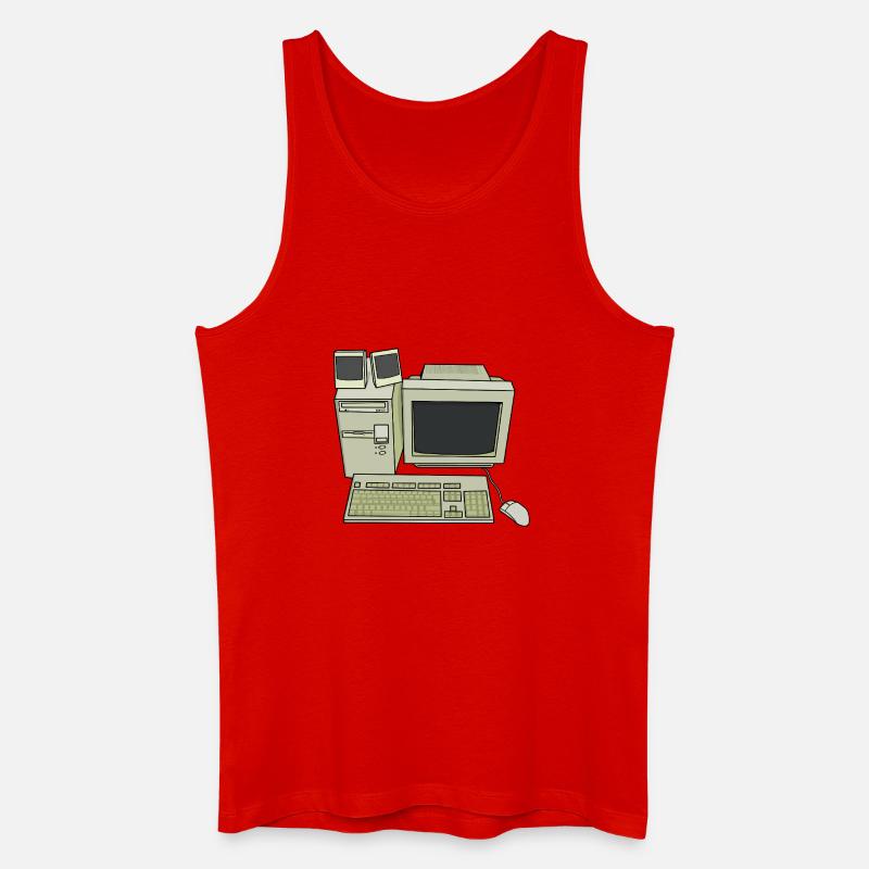 Retro Computer Desk Einrichtung - Männer Bio Tank Top - Rot