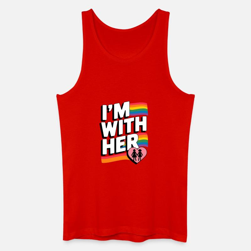 ICH BIN BEI IHR Pride Regenbogen - Männer Bio Tank Top - Rot
