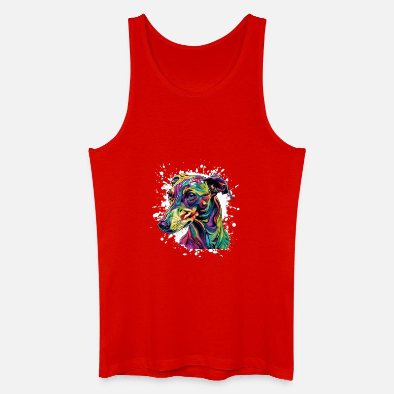Farbexplosion Hund Portrait - Männer Bio Tank Top - Rot