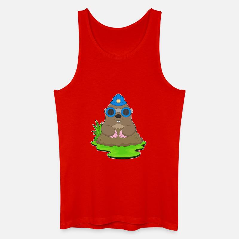 Mole Miner Mining Helmet Mining - Men’s Organic Tank Top - red