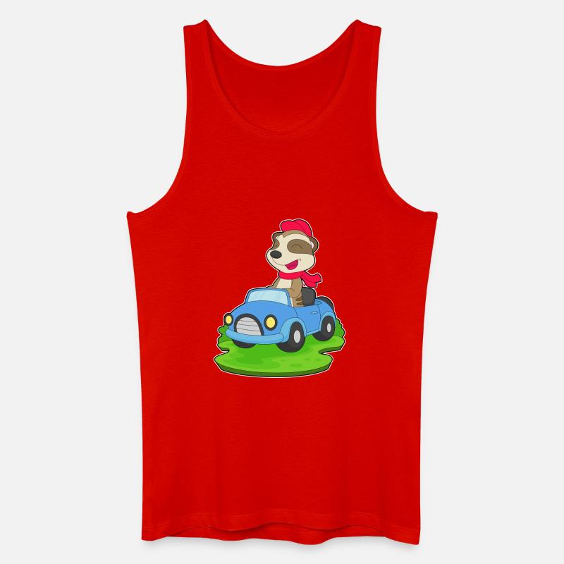 Erdmännchen Auto - Männer Bio Tank Top - Rot