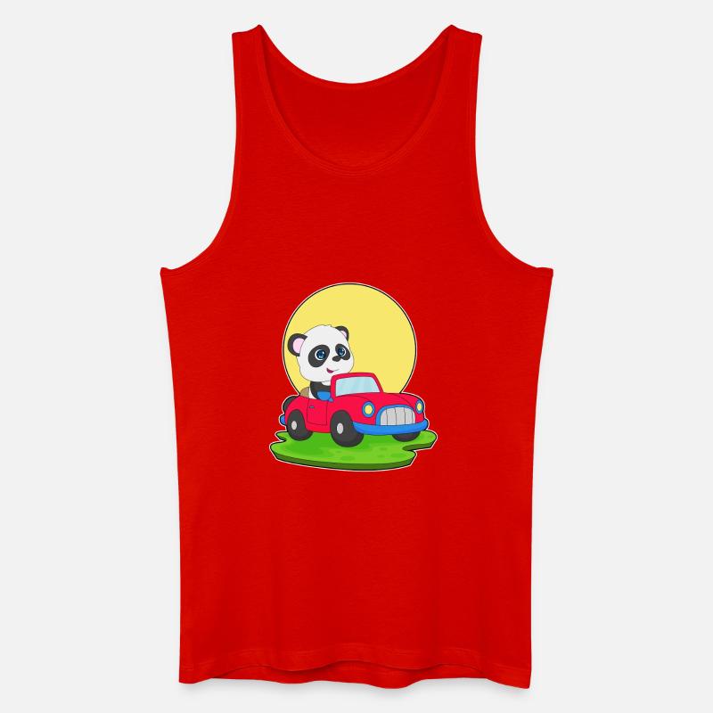 Panda Auto - Männer Bio Tank Top - Rot