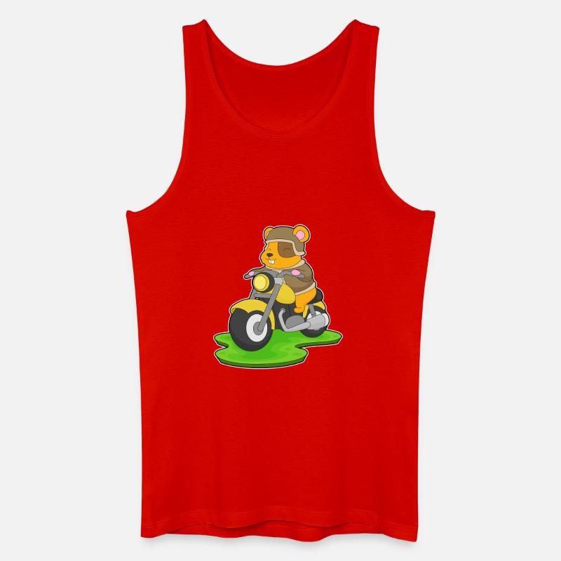 Hamster Motorrad - Männer Bio Tank Top - Rot