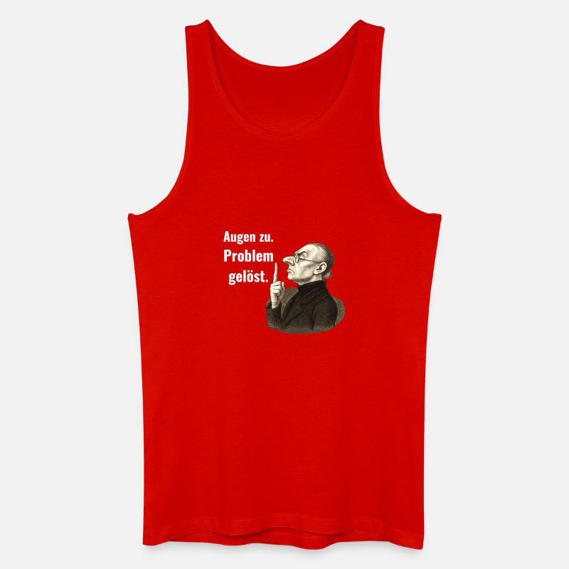 Augen zu – Problem gelöst.  - Männer Bio Tank Top - Rot