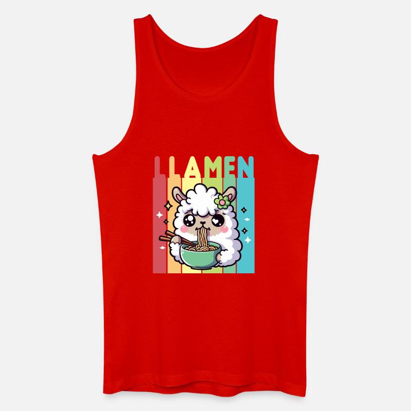 Regenbogen Ramen Lama - Männer Bio Tank Top - Rot