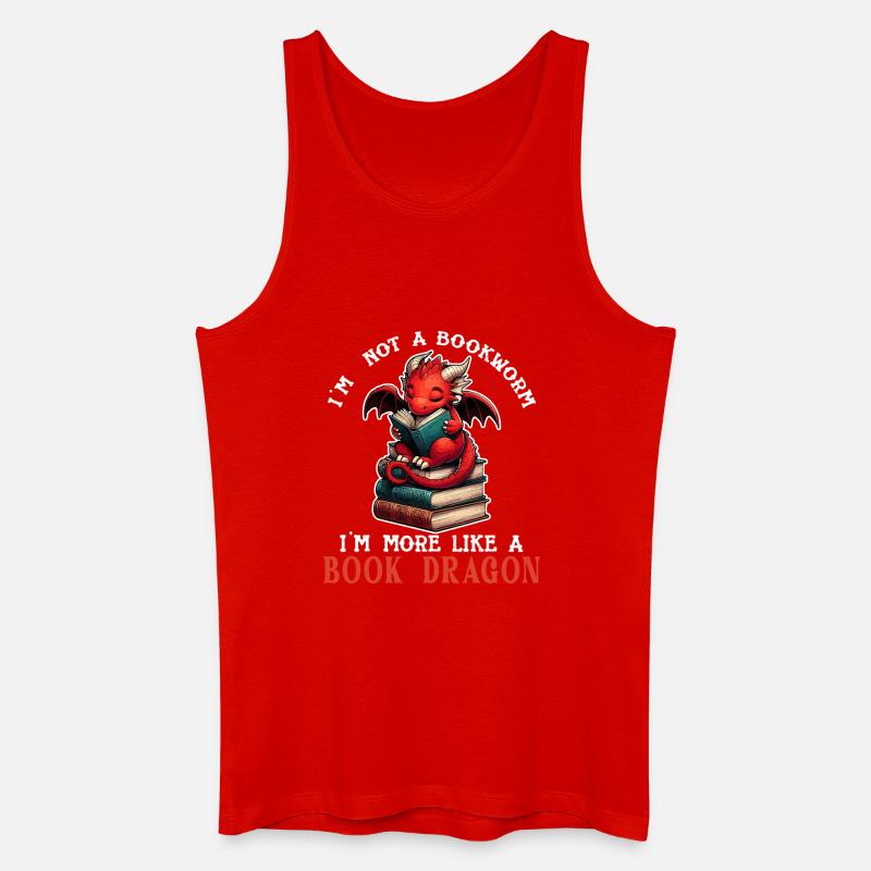 Dragon Book Reader - Männer Bio Tank Top - Rot