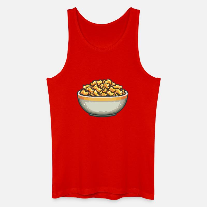 Popcorn-Schale Pixelkunst - Männer Bio Tank Top - Rot