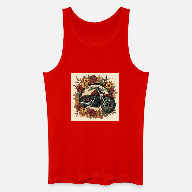 Roue de fleurs d’impression en bloc - Débardeur bio Homme - rouge