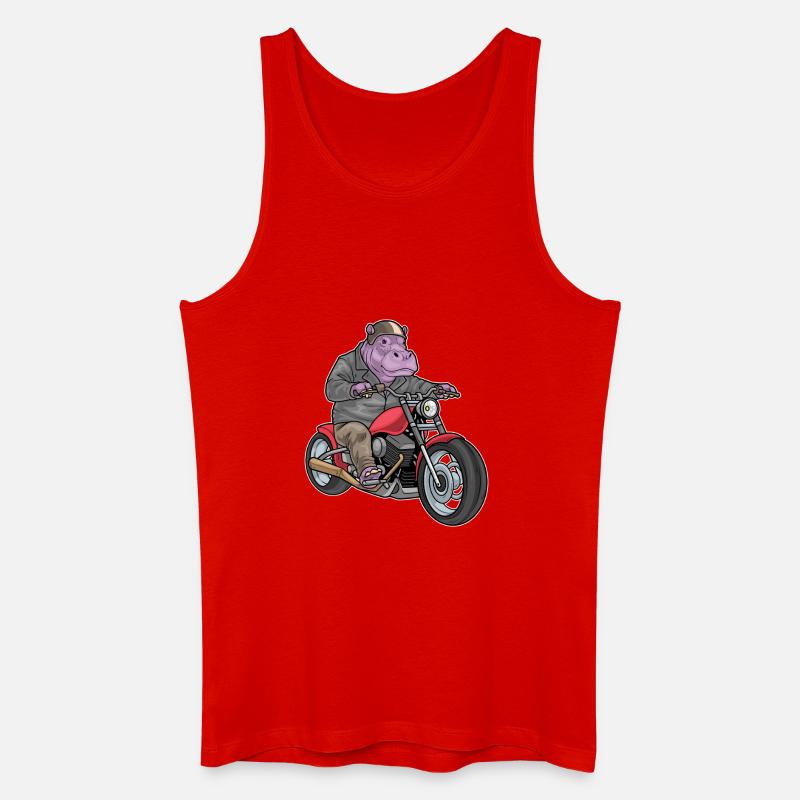 Nilpferd Motorrad - Männer Bio Tank Top - Rot