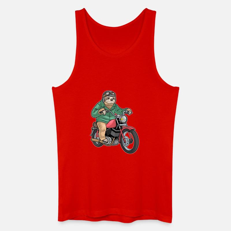 Faultier Motorrad - Männer Bio Tank Top - Rot