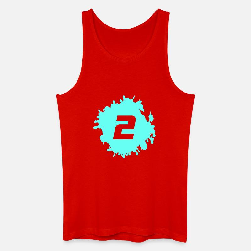 Neon Aqua 2 Splash - Männer Bio Tank Top - Rot