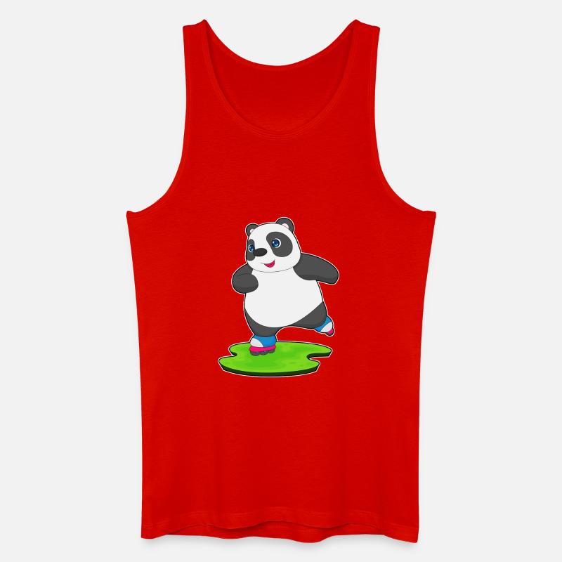 Panda Rollers Rollers Sport - Débardeur bio Homme - rouge