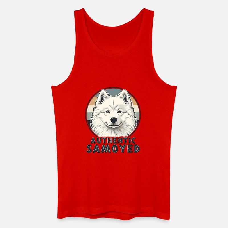 Authentic Samoyed Lächeln Retro Hund - Männer Bio Tank Top - Rot