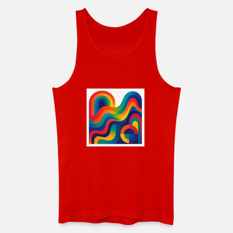 Regenbogenwellen Farbkunst - Männer Bio Tank Top - Rot