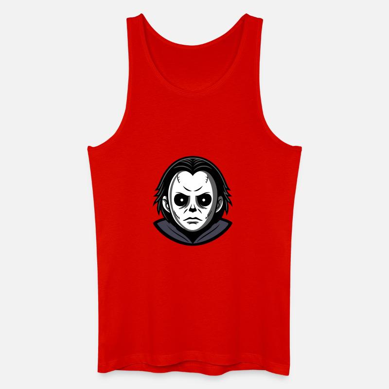 Böse Halloween-Maske monochromer Kapuzenpullover - Männer Bio Tank Top - Rot