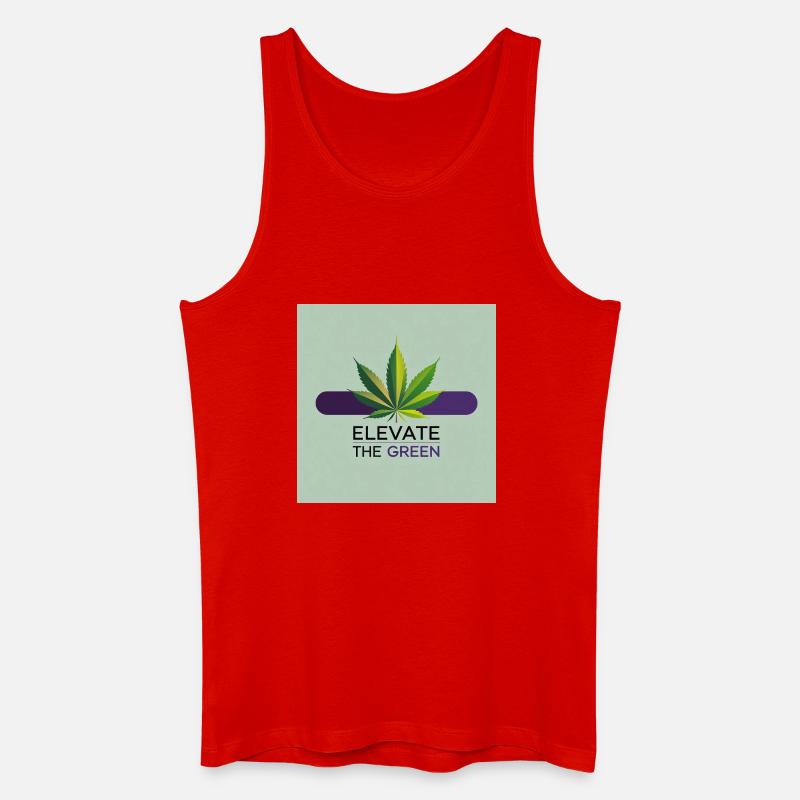 Elevate The Green Cannabis Leaf - Männer Bio Tank Top - Rot