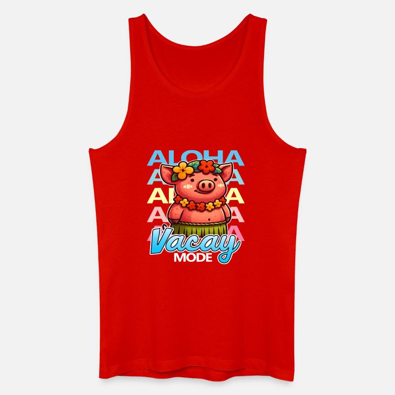 Aloha Vacay Schwein - Männer Bio Tank Top - Rot