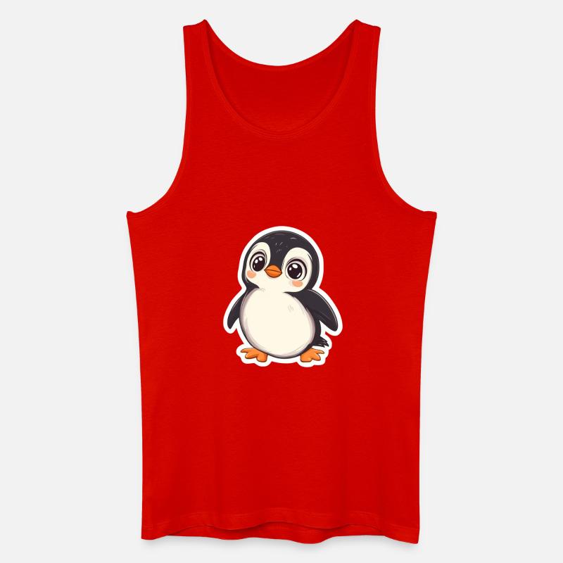 Pinguin - Männer Bio Tank Top - Rot
