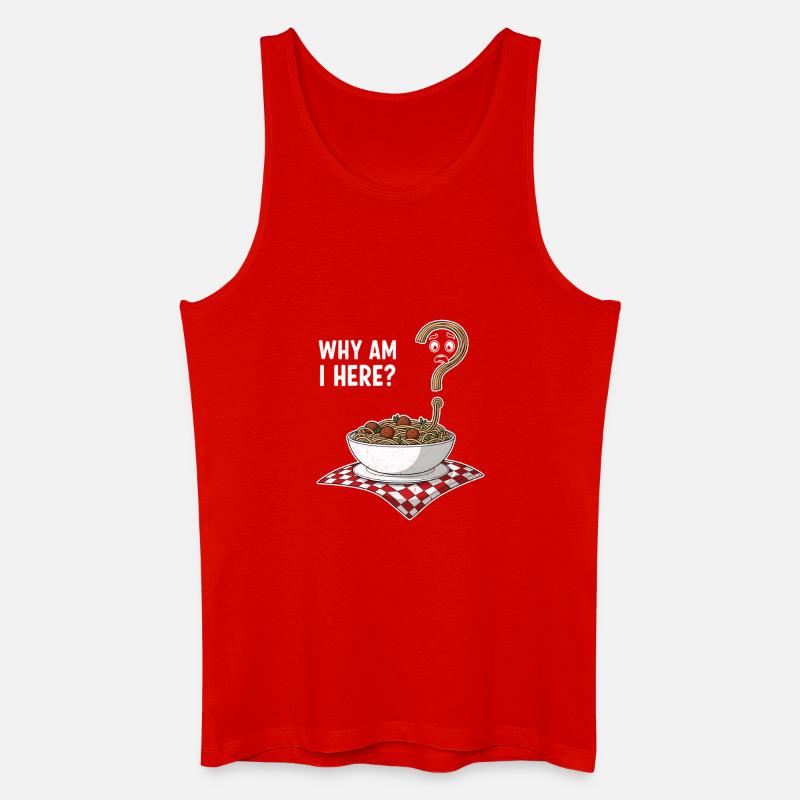 Warum bin ich hier Nudeln - Männer Bio Tank Top - Rot