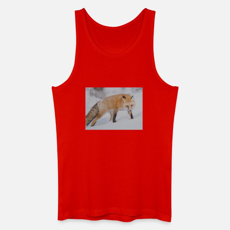 Schnee-Fuchs Pixelkunst - Männer Bio Tank Top - Rot