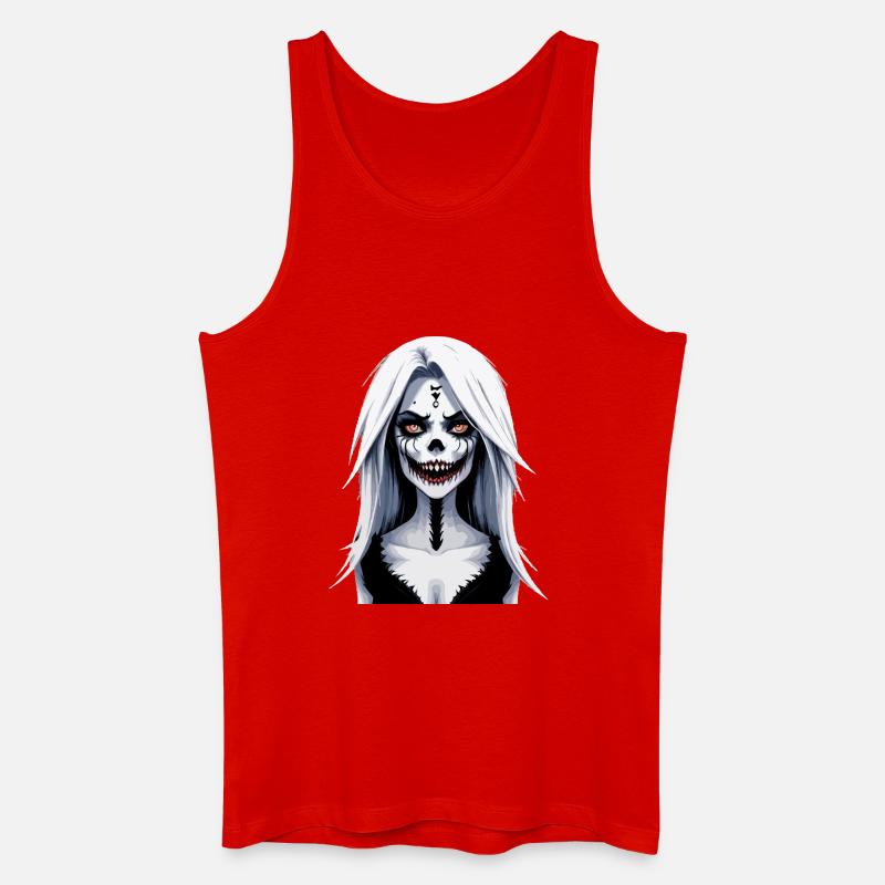 Skelett Gesicht Banshee Halloween - Männer Bio Tank Top - Rot