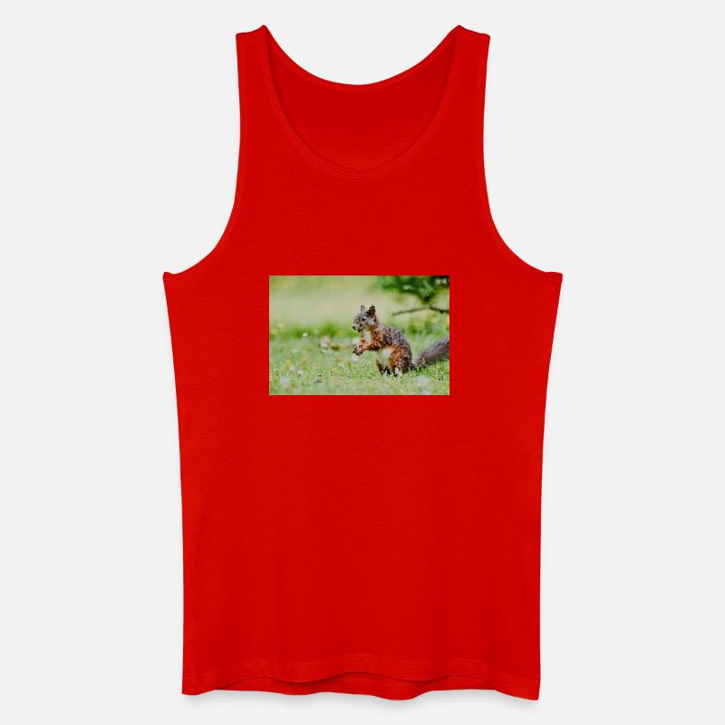 Eichhörnchen Mosaic im Grasenfeld - Männer Bio Tank Top - Rot