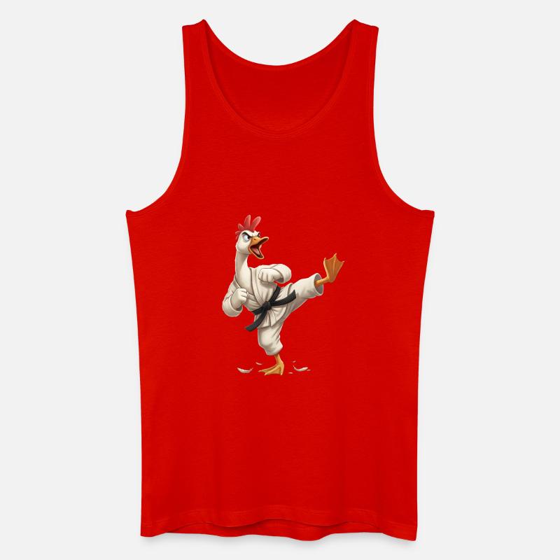 Kampfhahn Karateheld - Männer Bio Tank Top - Rot