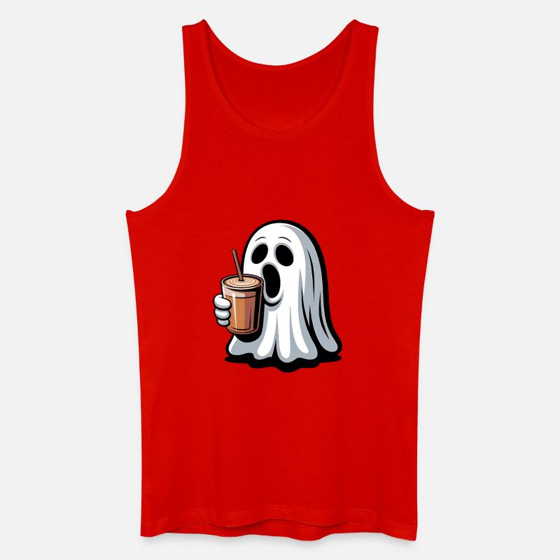 Geist mit Kürbislatte - Männer Bio Tank Top - Rot