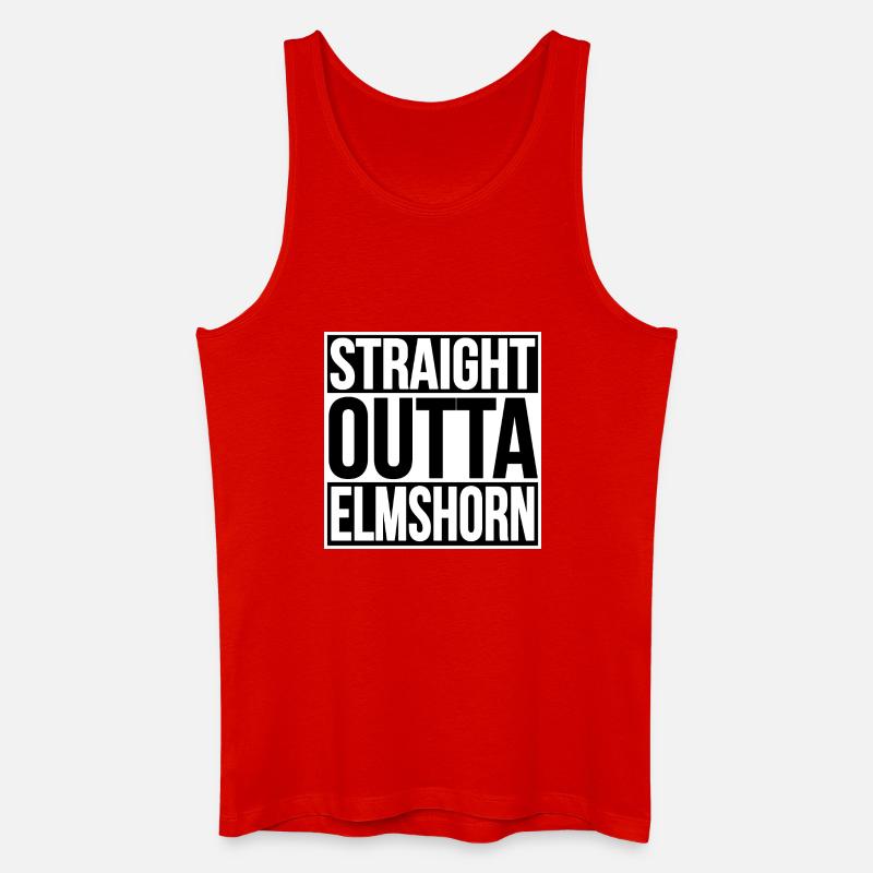 Straight Outta Elmshorn - Männer Bio Tank Top - Rot
