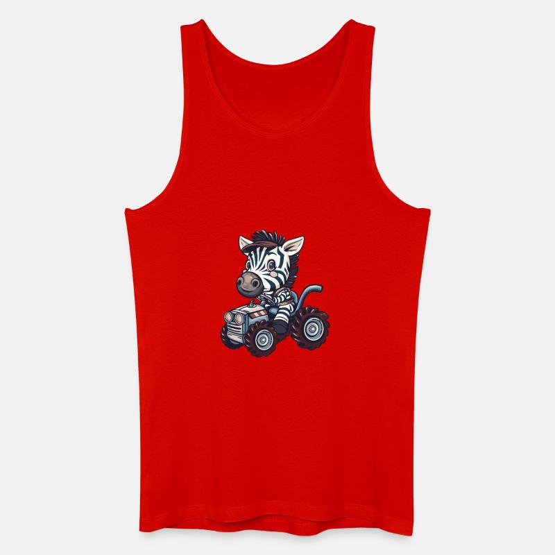 Zebra Traktor Farmer - Männer Bio Tank Top - Rot